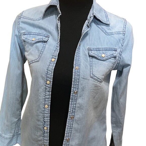 Mudd Girls M(10/12) Chambraly Long Sleeve Snap Shirt SUPER SOFT - Picture 3 of 14